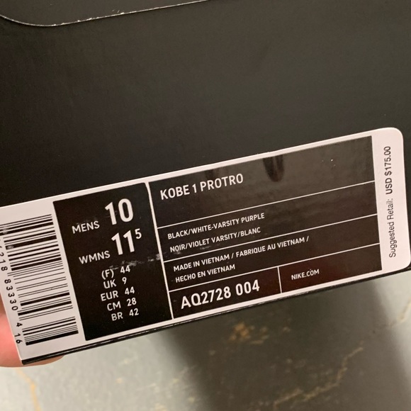 Nike Kobe Bryant 1 Protro Lakers AQ2728-004 10 LA - Picture 8 of 8